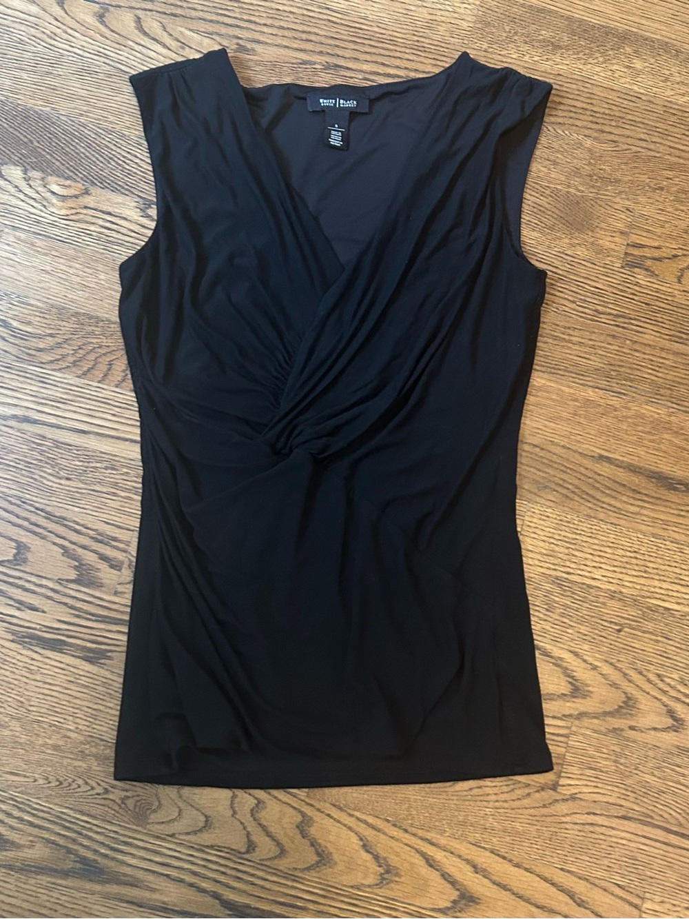 White House Black Market Black Twist-Front Sleeveless Camisole